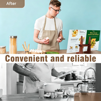 Support de livre, support de livre de recettes pour comptoir de cuisine, support de livre de recettes en bois pour cuisine, porte-recettes pour comptoir de cuisine