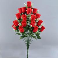 Bouquet de roses artificielles en velours, plusieurs têtes, fausses roses en soie, bouquet de fleurs, décoration de mariage, décoration de fête, objets décoratifs, décoration de table