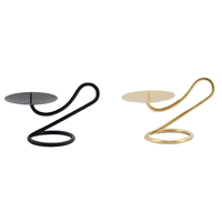 Supports de bougies en métal courbés en gros, supports minimalistes pour bougies piliers en vrac pour la revente transfrontalière