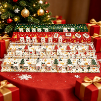 Supports de Mahjong en Acrylique de 20 Pouces à Motif de Noël, Type U Ondulé, pour Jeu de Mahjong Américain, Soirée de Jeu, Vente en Gros