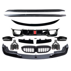 Kit de carrosserie noir brillant avec diffuseur avant et arrière pour <span class=keywords><strong>BMW</strong></span> <span class=keywords><strong>Série</strong></span> 3 G20 2019-<span class=keywords><strong>2022</strong></span> - Product Image 1