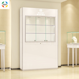 Cadre en aluminium de décoration de magasin de gros d'usine 2 étagères en verre vitrine de <span class=keywords><strong>bijou</strong></span> d'éclairage de tache - Product Image 3