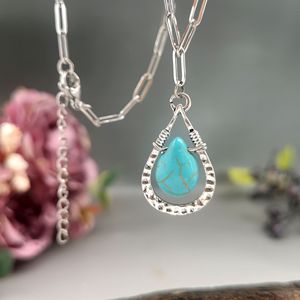 Collana con Ciondolo a Goccia, Design Vintage, Collana Classica per Donne - Product Image 5