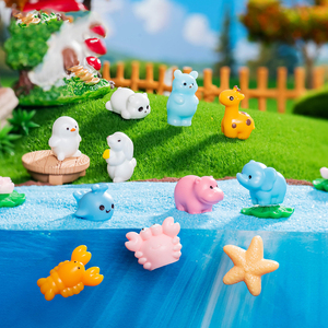Mini figurines d'animaux marins en résine, réalistes, divers styles, en vrac, accessoires pour jardin féerique et maison de poupée - Product Image 1