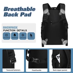 Fabricant de sacs à dos personnalisés, sac à dos pour ordinateur portable imperméable avec logo, sac de voyage d'affaires, grande capacité, sac à dos d'école pour l'extérieur, OEM - Product Image 2