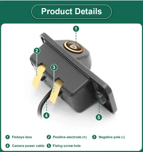 HD AHD 1080P 1000TVL Không Thấm Nước Xếp Sao Lưu Máy Ảnh Cho <span class=keywords><strong>Audi</strong></span> A3 S3 A4 A6 A6L S6 <span class=keywords><strong>A8</strong></span> S8 Rs4 Rs6 Q7 2008-2014 Tự Động Trắng - Product Image 2