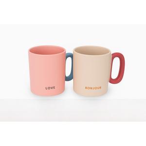 Set di Due Tazze in Ceramica 'Love E Bonjour' da 360cc - Product Image 1