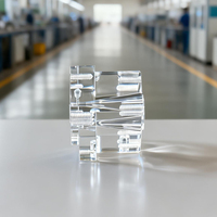 Composants sur mesure en PMMA acrylique transparent optique, usinage de précision par fraisage CNC à 5 axes,