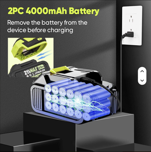 Souffleur portatif à batterie pour l'entretien des pelouses, nettoyeur de poussière, nettoyage de patio, 1 chargeur, plastique industriel BV-3 BV-3 - Product Image 6