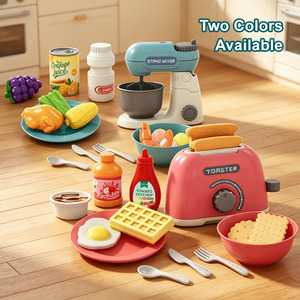 LEZA BABY Ensemble de cuisine éducatif pour enfants, jouet de simulation avec <span class=keywords><strong>grille</strong></span>-<span class=keywords><strong>pain</strong></span> et mixeur, ustensiles inclus, vente en gros à prix abordable - Product Image 6