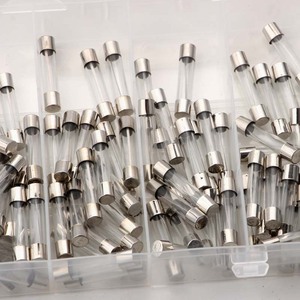Glass Fuse Tubes 120pc Cartridge Fuses Clear Plastic Box Home Use Auto Repair Kit - Product Image 1