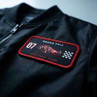 Écusson tissé rectangulaire personnalisé style Grand Prix automobile, thermocollant ou à coudre, pour vestes, sweats à capuche et vêtements de motorsport, vente en gros