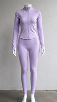 Ensemble de vêtements de sport pour femmes de haute qualité Y2K, couleur bonbon, logo personnalisé, bandeau, veste zippée et leggings, ensemble de yoga 3 pièces pour femmes