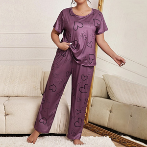 Nueva camiseta informal con estampado de grasa para <span class=keywords><strong>mujer</strong></span> de otoño e <span class=keywords><strong>invierno</strong></span>, Top y pantalones, ropa para el hogar, Conjunto de <span class=keywords><strong>pijama</strong></span> de talla grande para <span class=keywords><strong>mujer</strong></span> - Product Image 3