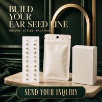Vente en gros de graines auriculaires dorées pour la relaxation, application facile, 20 pièces, graines auriculaires imperméables, graines auriculaires adhésives pour l'acupuncture
