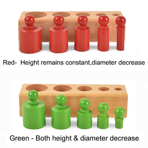 Jeu de blocs de cylindres à boutons en bois, jeu éducatif <span class=keywords><strong>color</strong></span>é d'enseignement pour enfants, jouet pour enfants - Product Image 4