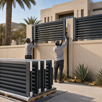 Extension de clôture modulaire ventilée en aluminium pour murs de villa, avec persiennes murales pour l'intimité