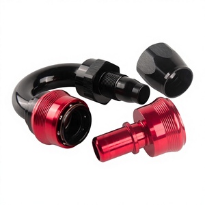 SUMEICHI 新モデル 180度 AN10-5/8インチ SAEスクリューオン ホースエンド アルミ製 SAEクイックコネクト 再利用可能 圧縮フィッティング - Product Image 1