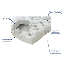 Surmatelas en mousse à mémoire de forme en gel de 4 pouces, taille Queen, soulagement des douleurs dorsales, respirant, couche d'air en viscose de bambou rafraîchissante