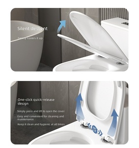 Inodoro de una pieza para el hogar, de cerámica, con bombeo, para apartamentos pequeños, sifón de remolino súper potente, gran calibre, ahorrador de agua, desodorante, silencioso - Product Image 5