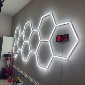 <span class=keywords><strong>Luz</strong></span> de Techo <span class=keywords><strong>Hexagonal</strong></span> Honeycomb, Luces <span class=keywords><strong>LED</strong></span> Hexagonales de Diseño para Interiores, Luces de Garaje para Detallado de Autos, Estación de Lavado, Techo de Garaje - Product Image 1