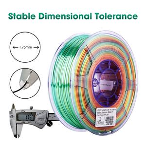 <span class=keywords><strong>ESUN</strong></span> Vente en gros <span class=keywords><strong>eSilk</strong></span>-PLA Filament d'imprimante 3D PLA en soie multicolore arc-en-ciel - Product Image 2