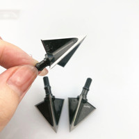 Pointes de flèches de chasse noires X3, HRC 48, robustes, 100gr