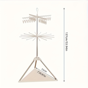Séchoir à linge pliable à 2/3 niveaux avec 3 pieds et bras de suspension rotatifs - Séchoir à linge peu encombrant, idéal <span class=keywords><strong>pour</strong></span> une utilisation en intérieur/extérieur - Product Image 5