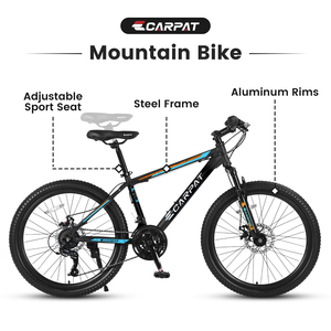 Bicicletta da montagna da 26 pollici con telaio in acciaio ad alto tenore di carbonio, 21 velocità, freni a disco meccanici, forcella ammortizzata, <span class=keywords><strong>MTB</strong></span> per adulti - Product Image 5