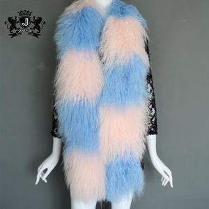 Sciarpa di pelliccia di agnello di nuovo Design alla moda/copricapo per <span class=keywords><strong>spalle</strong></span> graziosa sciarpa di pelliccia di agnello - Product Image 1