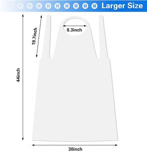 Huamaohengchun Large Disposable Eco-Friendly Recyclable <b>Aprons</b> 100 PCS 23.6x37.4 Inches Clear Plastic Waterproof for Adults - Product Image 3