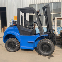 Chariot élévateur diesel tout-terrain 4x4 de 3,5 tonnes à 5 tonnes, chariot élévateur lourd pour travaux miniers et de construction, capacité de levage de 6 m