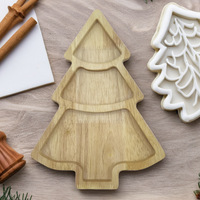 Plateau de rangement en bois massif naturel ESTICK, plateau décoratif en bois pour servir des collations, des fruits et pour la décoration de la maison lors des fêtes