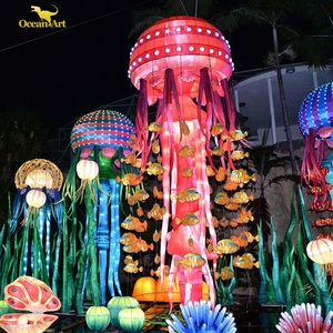 Triển lãm đèn lồng tơ khổng lồ Trung Quốc, trang trí phổ biến, có đèn LED - Product Image 5