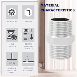 Chất lượng cao 304 thép không gỉ Hex núm vú <span class=keywords><strong>1</strong></span>/2 "NPT nam chủ đề ống phù hợp Adapter kết nối - Product Image 4