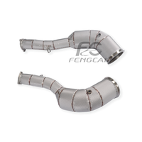 Collecteur d'échappement sport personnalisé pour Audi S6 S7 C8 2.9T 2020-2023, tuyaux d'échappement en acier inoxydable SS304 avec bouclier thermique