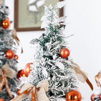 Arbre de Noël pliable en PVC artificiel SHUANGYUAN avec support en métal - Arbre de Noël pliable durable à haute simulation de plantes persistantes