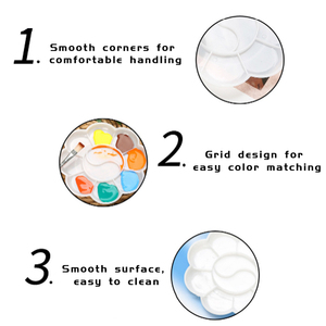 <span class=keywords><strong>Palette</strong></span> de peinture en plastique ronde Artist Mix <span class=keywords><strong>Palette</strong></span> de peinture en plastique Plateau 10 puits - Product Image 5