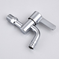 Robinet d'extérieur moderne en acier inoxydable chromé à ouverture rapide, à poignée unique, pour machine à laver et bassin de lavage, avec valve en céramique