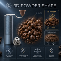 Tragbare, verstellbare, umweltfreundliche Espressomühle mit CNC-gefrästen 420 Edelstahl-Ghost-Tooth-Kegelmahlwerk-Scheiben – scharfe manuelle Kaffeemühle