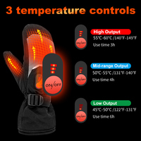 Mouffles Chauffantes de Ski pour Adultes Hivernales Noires Étanche Antidérapantes avec Batterie Rechargeable