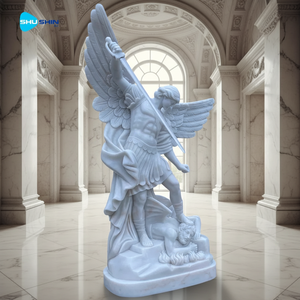 Estatua de Jardín del Arcángel Miguel, Escultura de Mármol, Decoración Exterior Personalizada, Tallada a Mano para Uso en Iglesias y Cementerios - Product Image 5