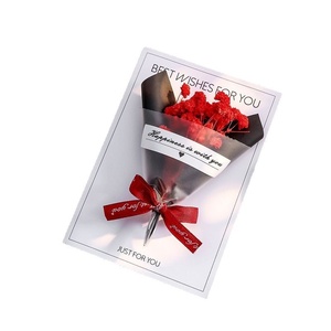 Biglietto d'Auguri Pieghevole con Fiori Secchi, Cartoncino <span class=keywords><strong>Bianco</strong></span>, Fiore Eterno, Piccola Fioritura, Biglietto di Auguri Aziendale, Stella della Madre - Product Image 5
