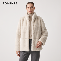 Manteau en fausse fourrure pour femme, crème côtelé, chaud et épais, style streetwear de luxe, tendance, en stock, vente en gros