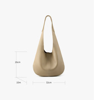 Sac Seau Femme en Cuir Véritable Grande Capacité Style Coréen Populaire Sac Fourre-tout de Luxe Sac à Bandoulière Sous le Bras Vente en Gros