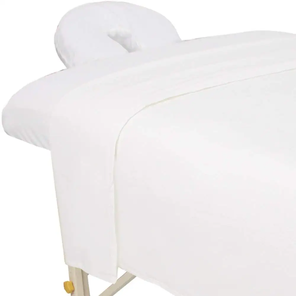 Set de draps de Massage à la flanelle, couverture de lit visage en coton doux, couvre lit plat et ajusté avec housse de berceau, 3 pièces
