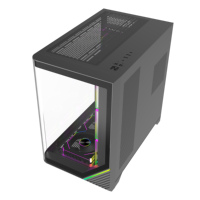 Full Tower Desktop Circular Arc Panoramic Tempered Glass Pc Casing Cpu Cabinet Atx Cooling Gaming Computer case