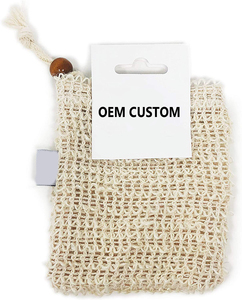 Bolsa Exfoliante de Red de Sisal de Algodón Natural, Ecológica, Biodegradable y Reciclable, con Cordón, para Jabón y Espuma - Product Image 3