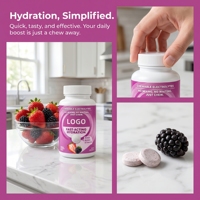 Comprimés d'électrolytes à croquer WELLBODY OEM/ODM, 60 unités, saveurs fruits rouges, orange et citron vert, supplément d'hydratation à action rapide