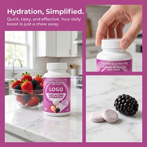 WELLBODY OEM/ODM Chewable Electrolyte <strong>Tablets</strong> 60 Count Mixed Berry Orange Lime Fast Acting Hydration Supplement - Product Image 6